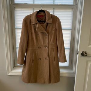 Anne Klein Double Breasted Wool Peacoat Beige Women’s Large